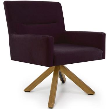 Imagem de Cadeira Para Sala Angel Giratória Giromad Veludo Roxo - Nexta Casa