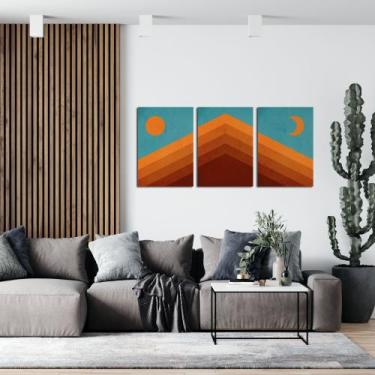 Imagem de 03 quadros lua e sol abstrato - Dresch Loja, 140x93