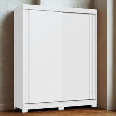 Imagem de Guarda Roupa Solteiro Flex Ripado 2 Portas de Correr com Pés Rudá Móve