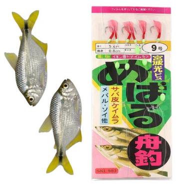 Imagem de Sabiki Fluorescente 6 Anzois Isca Artificial Pesca Noturna Rio Mar Man