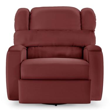 Imagem de Poltrona Do Papai Reclinável Manchester Glider Manual Giratória Couro Sintético Vermelho Encantum