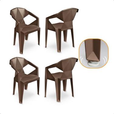 Imagem de Kit 4 Cadeiras Diamond JR Plásticos Design Moderno para Ambientes Inte