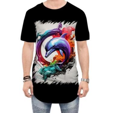 Imagem de Camiseta Longline Golfinho Inteligência Arte Pintura 10 - Kasubeck Sto