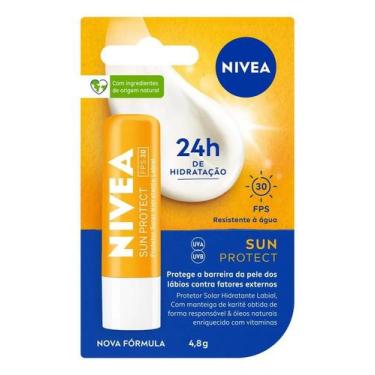 Imagem de NIVEA Hidratante Labial Sun Protect FPS 30 4,8g, Hidratação - Congratu