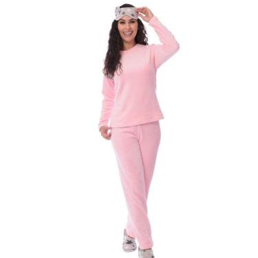 Imagem de Pijama Soft Feminino Inverno Longo Adulto Fleece Básico - Victory, M, 