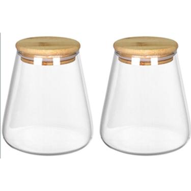 Imagem de KIT 2 POTE MANTIMENTOS HOME&CO COM TAMPA BAMBU BOROSSILICATO 750ml 12x8x8