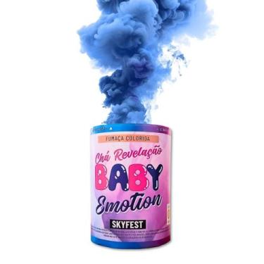 Imagem de Fumaça Colorida Chá Revelação Lata Baby Emotion Skyfest - Azul, AZUL