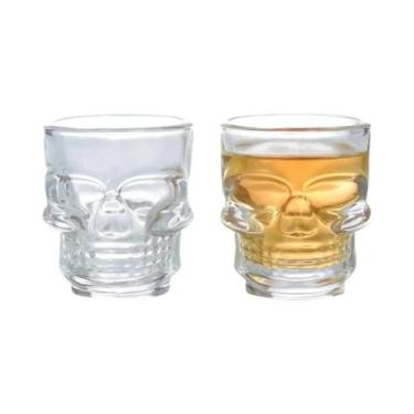 Imagem de Copo De Shot Em Formato De Caveira De Cristal Transparente Para Vinho,