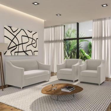 Imagem de Sofá 2 Lugares Namoradeira + 2 Poltronas Clínica Recepção - Móveis Maf