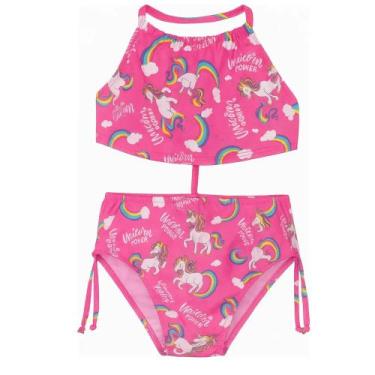 Imagem de Biquíni Infantil Juvenil Com Proteção Solar Uv 50 - REY SHOP, Rosa cla
