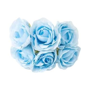Imagem de Flores Artificiais De Rosa De Seda, 6 Peças, Mini Buquê, Guirlanda, Sc