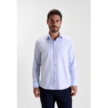 Imagem de Camisa docthos relaxed fit manga longa com bolso, 057 azul claro, G1