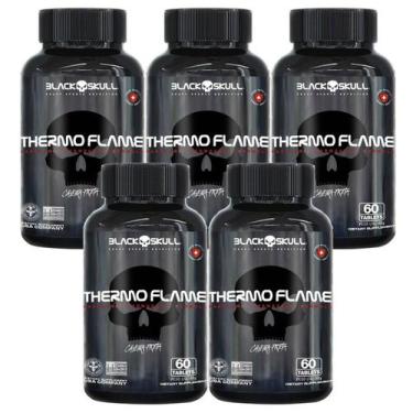 Imagem de Kit 5X Thermo Flame Hardcore Termogênico - 60 Tablets - Black Skull