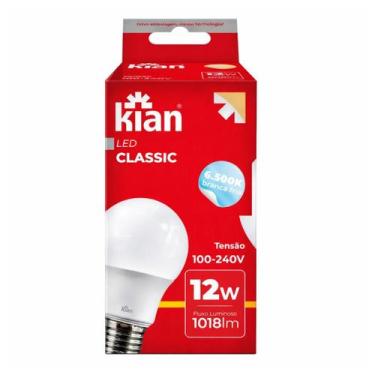 Imagem de Lâmpada LED Bulbo 12W 100-240V 6500K Branca Fria Kian, 100-240V