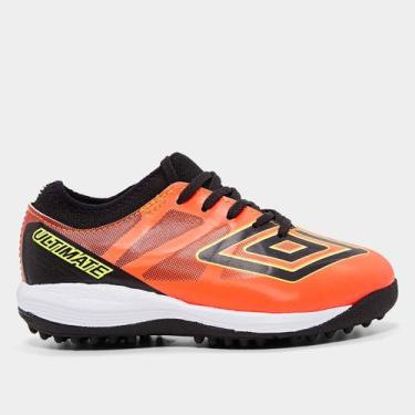 Imagem de Chuteira Society Infantil Umbro Ultimate, Rosa, Branco, 33