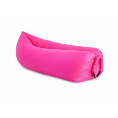 Imagem de Sofá Puff Espreguiçadeira Canoa Inflável Nylon Cor:Rosa - JAC PACK, Ro