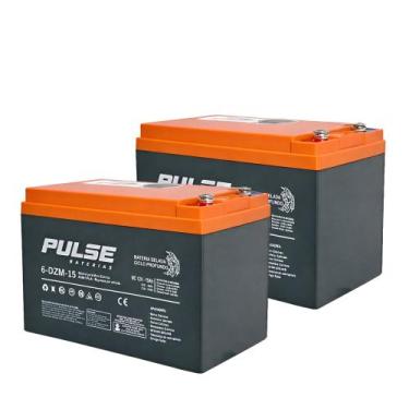Imagem de Kit Com 2 Bateria Pulse 12V 15AH Ciclo Profundo Scooter Bicicleta Elét