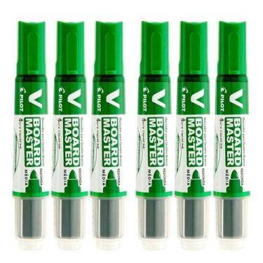 Imagem de Pincel Para Quadro Branco Recarregável Board Master Verde 6 Unidades -