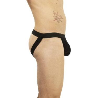 Imagem de Cueca Jockstrap Transparente Sexy Com Alças John Skull, Preto, GG