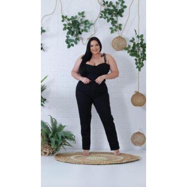 Imagem de Calça jogger preta plus size feminina  - Kastore, Preto, 56