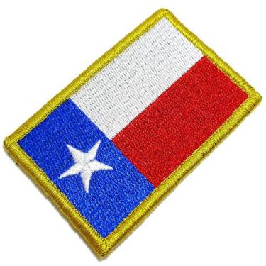 Imagem de Bandeira Estado Texas EUA Patch Bordada Fecho Contato - BR44