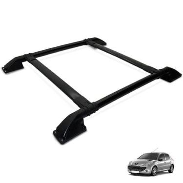 Imagem de Rack De Teto Bagageiro Peugeot 206 1998 a 2010 Tubolar Preto - Track