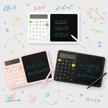 Imagem de Calculadora Com Tablet De Escrita Lcd 2 Em 1 Digital Preto - Calculado