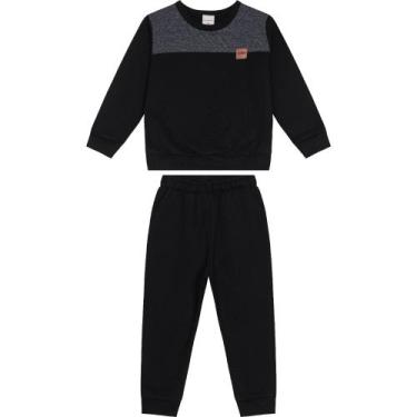 Imagem de Conjunto Moletom Menino Carinhoso 10 ao 16 Ref. 0117055, Preto, 10