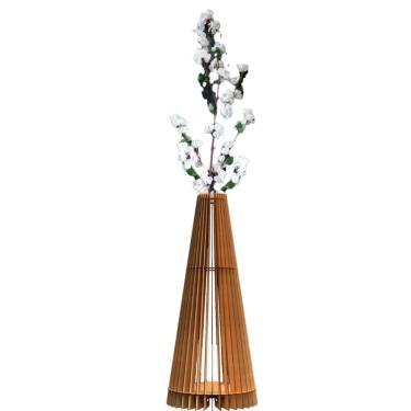 Imagem de Vaso de Chão Decorativo Ipanema Cilíndrico 70cm em Madeira MDF Amadeirado com Pesseguei...