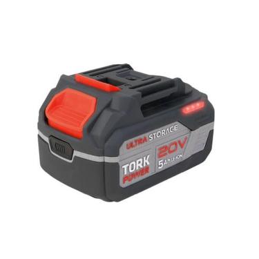 Imagem de Bateria de Íons de Lítio 20V 5.0Ah para Ferramentas Elétricas com Carregamento Rápido e Proteção BMS Tork Brasil