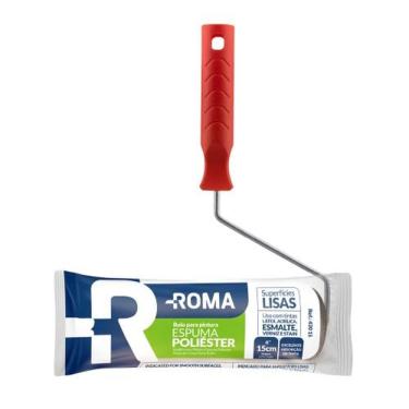 Imagem de Rolo de Espuma 5cm Cinza para Pintura e Acabamento com Cabo Ergonômico para Tintas e Vernizes Roma
