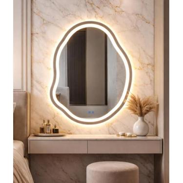 Imagem de Espelho Led Orgânico Touch 3 Cores de Luz Com Desembaçador e Display D