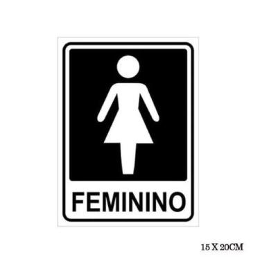 Imagem de Placa Sinalização Do Banheiro Feminino 15x20cm - Pacific - ds