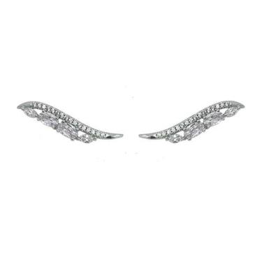 Imagem de Brinco Ear Cuff Asa Colors Banhado a Ródio Branco - Zircônia - VIDIÈ