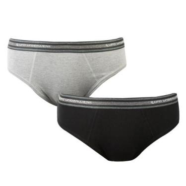 Imagem de Cueca Lupo Slip Kit c/ 2 00524 CP, M, Cinza, Preto