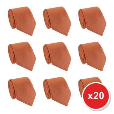 Imagem de Kit 20 Gravatas Masculina Social Slim Premium Tons Terrosos Lisa Elegante Padrinhos Formatura Trabalho