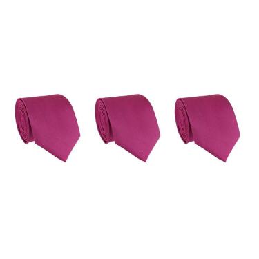 Imagem de Kit 3 Gravatas Social Masculina Slim Lisa Padrinho Casamento Noivo Trabalho Congresso Tons de Rosa