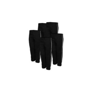 Imagem de Calça Moletom Infantil Masculina Punho Flanelada Kit 5 Preta - Del Fra