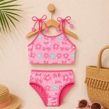 Imagem de Biquini Infantil Cinti em Malha UV Estampado Flores, 4