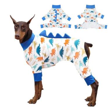 Imagem de Pijama para Cachorro UNIPUP Grande em Algodão Macio com Estampa de Din