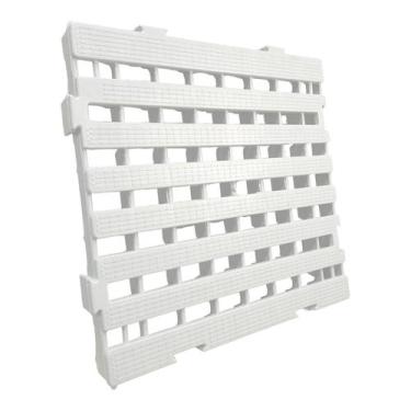 Imagem de Estrado Palete Plastico Piso 40x40x4,5cm Reforçado Modular Branco - Sp
