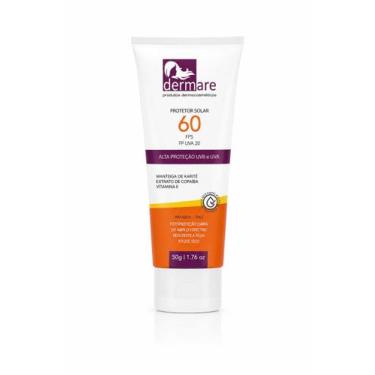 Imagem de Protetor Solar Facial Dermare FPS 60 UVA UVB Toque Seco 50g