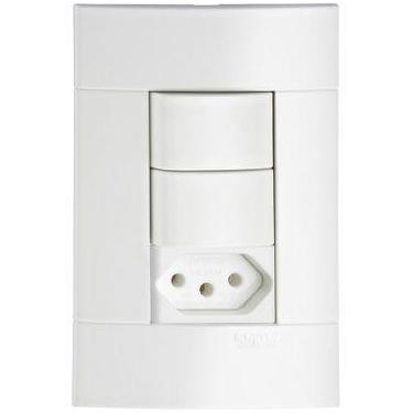 Imagem de Conjunto 4x2 interruptor simples duplotomada 10a schneider lunare up b
