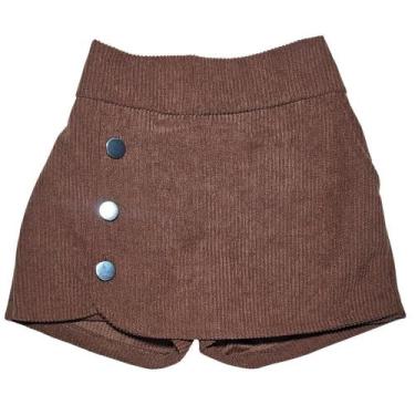 Imagem de Saia Short Veludo Marrom Tamanho:4 - CMKids, 4