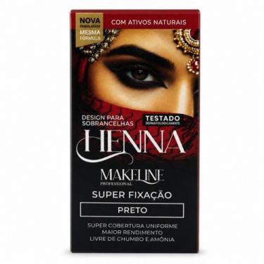 Imagem de Henna em Pó Sobrancelha Preto Makeline Professional Super Fixação Sem 