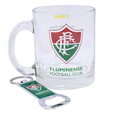 Imagem de Caneca De Vidro Com Abridor De Garrafas 350ml - Fluminense