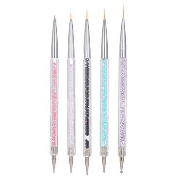Imagem de Zwbfu 5 PCS Nail Art Liner Pen UV Gel Pintura Design de Unhas Caneta Escova Prego Pontilhando Caneta Desenho 5 // 7/9/11 / 13mm