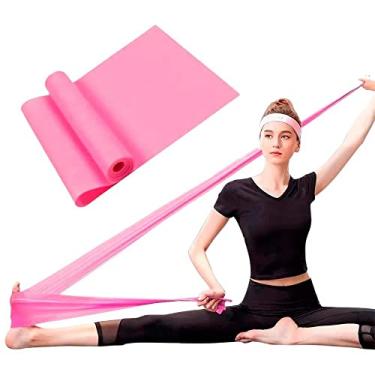 Imagem de Faixa Elástica Fisioterapia Academia Thera Band Para Exercícios Multifuncionais 1,5 metro Espessura 0.35mm (Rosa)