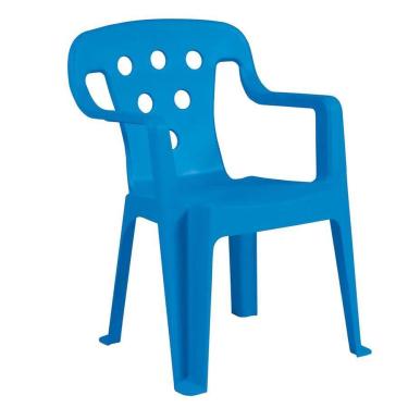 Imagem de Cadeira Poltrona Plástica Para Criança Até 40Kg Azul Mor