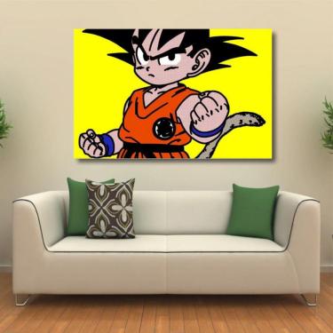Imagem de Quadro decorativo Goku Pop Art com Tela em Tecido